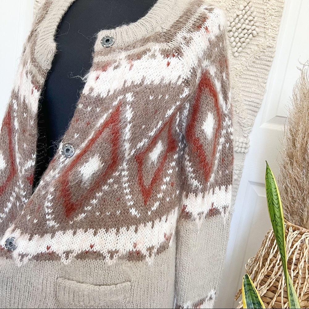 Free People Frosted Fair Isle Cardigan Jacket - Picture 5 of 11